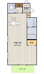 ニューノース参番館 ワンルームの間取図画像