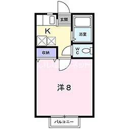 セカンドハウス2 1Kの間取図画像
