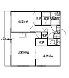 ボヌールシャンス1 2LDKの間取図画像