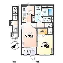 ココル 1LDKの間取図画像
