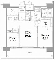 エンクレスト天神LINK 2LDKの間取図画像