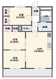 ルミエール・ミツダ 3LDKの間取図画像