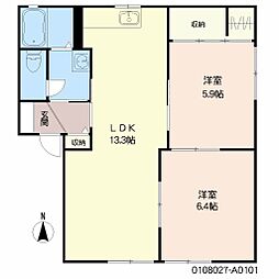 ディアスHiro5 2LDKの間取図画像