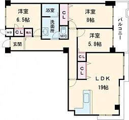 グランドパレス学園前B棟 4LDKの間取図画像