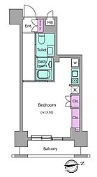 RESIDIA新御徒町 ワンルームの間取図画像