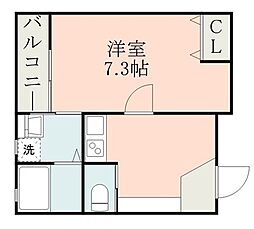 サイエンス吉富 1Kの間取図画像
