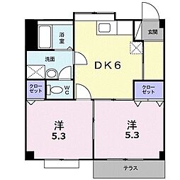 スティールハウス 2DKの間取図画像
