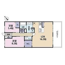 レジェ南草津 3LDKの間取図画像