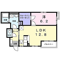 メゾン砂川 1LDKの間取図画像
