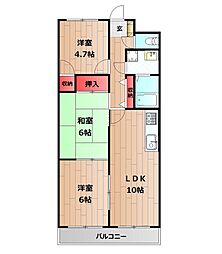 サンフラワー貴崎 3LDKの間取図画像