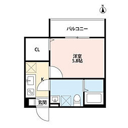 STAR8 1Kの間取図画像