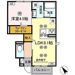 あそびタウン下松望町 1LDKの間取図画像