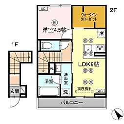 あそびタウン下松望町 1LDKの間取図画像