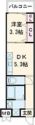ダイバーシティ大久保中 1DKの間取図画像