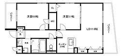ブリックヤード 2LDKの間取図画像