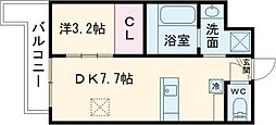 フクダ不動産新大宮マンション 1DKの間取図画像