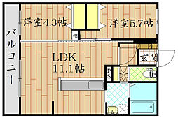 マイプレス宇美中央 2LDKの間取図画像
