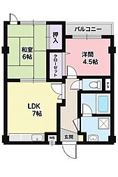 宮地ビル 2DKの間取図画像