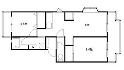 メゾン赤井 2LDKの間取図画像