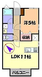 藤和ハイツ 1LDKの間取図画像