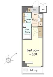 SHOKEN Residence八王子 1Kの間取図画像