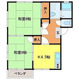 サカヨリハイツ 2Kの間取図画像