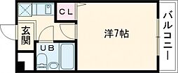 カサベルディ森田 1Kの間取図画像