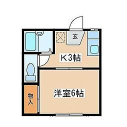 コートビレッジ2 1Kの間取図画像