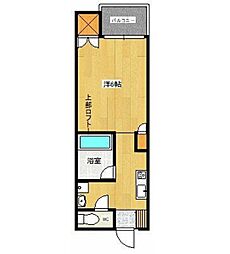 メゾンヴェルテA 1Kの間取図画像