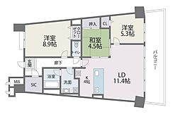 アイランドシティインフィニガーデンE棟 3LDKの間取図画像