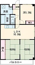 プレスト楠橋東 3LDKの間取図画像