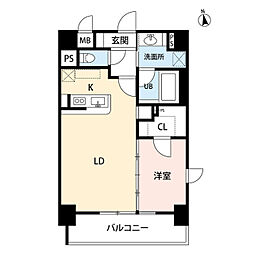 ディナミス 1LDKの間取図画像