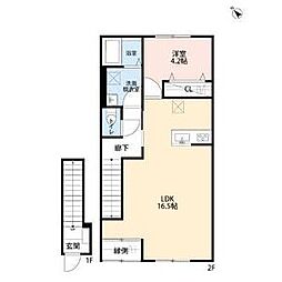 ベレッツァ菰野 1LDKの間取図画像