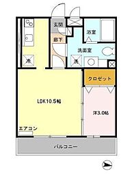 ツーファイブ 1LDKの間取図画像