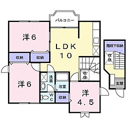 ローズ・シャトルA 3LDKの間取図画像