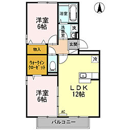 リビングタウン吉成D 2LDKの間取図画像