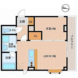 シエスタ米山 1LDKの間取図画像