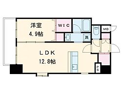 LVITA水前寺 1LDKの間取図画像
