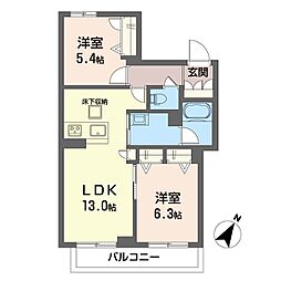 ベレオ姉崎東 2LDKの間取図画像