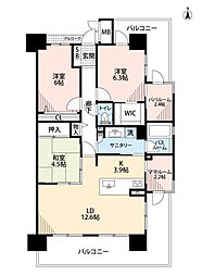 アルファステイツ北田町 3SLDKの間取図画像