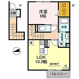フォルティス 1LDKの間取図画像