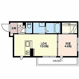 グランフォート萌 1LDKの間取図画像
