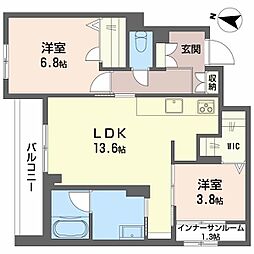 リオ・ルシオル(Rio Luciole) 2LDKの間取図画像