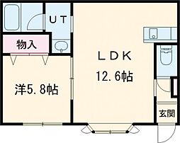 ロイヤルコートタイガ 1LDKの間取図画像