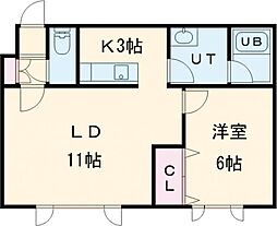 メゾンリュミエール 1LDKの間取図画像