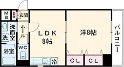パシフィック神戸桜筋北館 1LDKの間取図画像