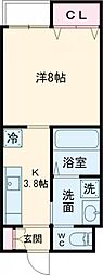 ドムスSIGNPOST舘道標 1Kの間取図画像
