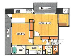 Jスターレ 1LDKの間取図画像
