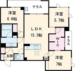 アルテーヌ浜寺元町 3LDKの間取図画像