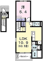 モダンインプレス 1LDKの間取図画像